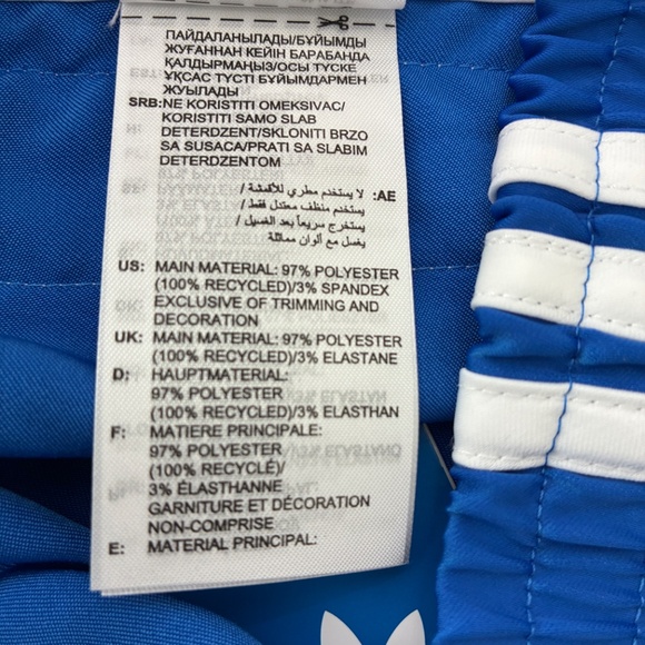 adidas Originals Women’s XL Sprinter Satin Shorts Blue 3 Stripe KC3875 Hot Pants - Picture 7 of 11